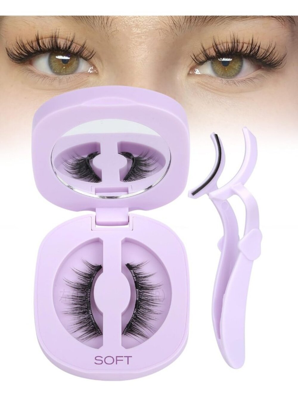 Natural Wispy Magnetic Eyelashes - Reusable, No Glue, Easy Applicator, Quick
